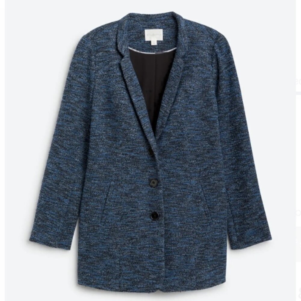 Magnolia Grace Miranda Stretch Tweed Jacket - Blue - M